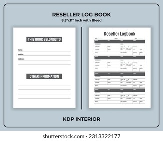 Reseller inventory log book and planner