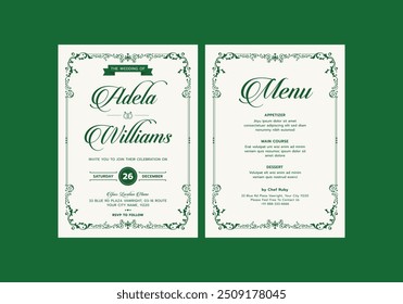 Reselu Wedding Invitation Template. invitation card design with vector mandala pattern. Vintage ornament template.