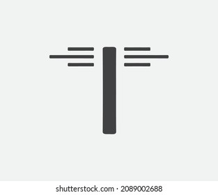 Resembling the two ends of the letter T to the antenna on the poles. T letter for logo. Initial T letter logo. Flat Vector Logo Design Template Element. Initial Letter T Logo.