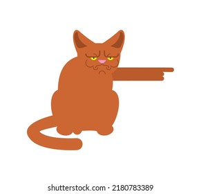 Resentful cat. Pet is offended. bad home animal Vector illustration