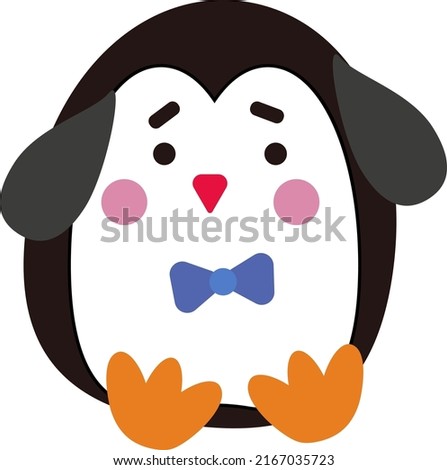 Resentful penguin, illustration, vector on a white background.