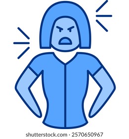 Resentment Icon - Lineal Blue Style - People Pleaser Theme