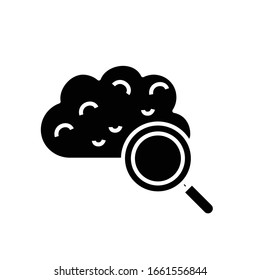 Reserching black icon, concept illustration, vector flat symbol, glyph sign.