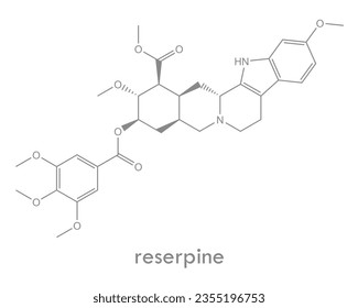 Reservenstruktur. Alkaloidmoleküle zur Behandlung von Bluthochdruck und tierärztlich als Tranquilizer.