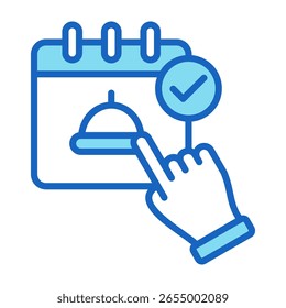 Reservation Icon Blue Vector Illustration