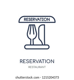 Reservation icon. Reservation linear symbol design from Restaurant collection. Simple outline element vector illustration on white background.
