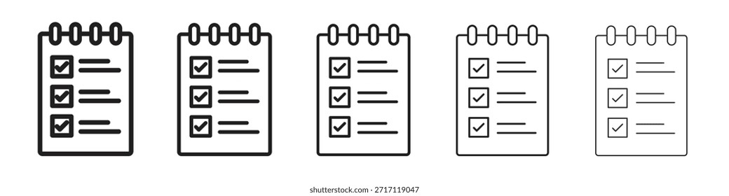 Reservation icon symbol in thin line, Black outline and stroke style