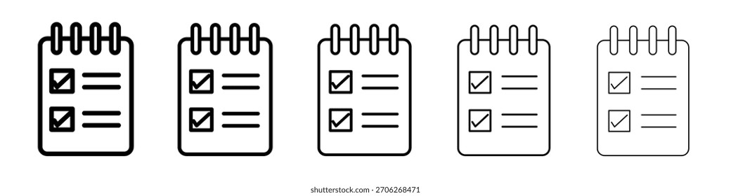 Reservation icon web Vector collection in black strokes