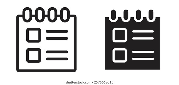 Reservation icons in outline and stroke versions