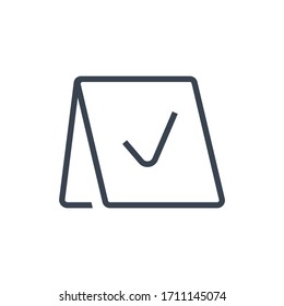 Reservation line vector minimalistic icon. Note message vector symbol. Service party icons set for web design. Modern flat exclusive reserved icon for app design. Information sign minimal flat linear 