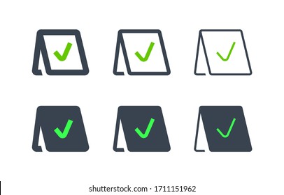 Reservation line vector minimalistic icon. Note message vector symbol. Service party icons set for web design. Modern flat exclusive reserved icon for app design. Information sign minimal flat linear 