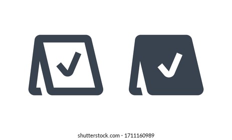 Reservation line vector minimalistic icon. Note message vector symbol. Service party icons set for web design. Modern flat exclusive reserved icon for app design. Information sign minimal flat linear 