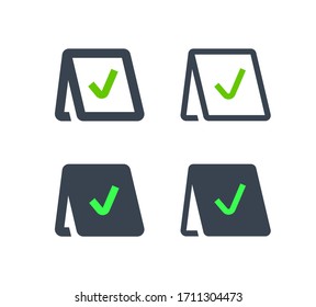 Reservation line vector minimalistic icon. Note message vector symbol. Service party icons set for web design. Modern flat exclusive reserved icon for app design. Information sign minimal flat linear 