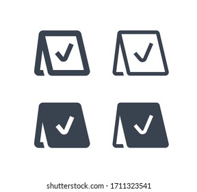 Reservation line vector minimalistic icon. Note message vector symbol. Service party icons set for web design. Modern flat exclusive reserved icon for app design. Information sign minimal flat linear 