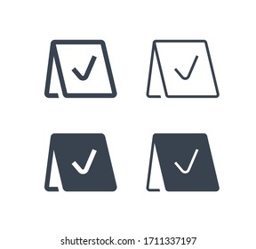 Reservation line vector minimalistic icon. Note message vector symbol. Service party icons set for web design. Modern flat exclusive reserved icon for app design. Information sign minimal flat linear 