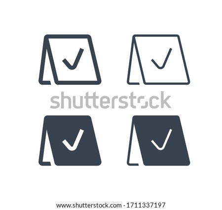 Reservation line vector minimalistic icon. Note message vector symbol. Service party icons set for web design. Modern flat exclusive reserved icon for app design. Information sign minimal flat linear  Сток-фото © 