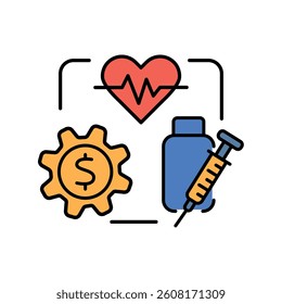 Reservation of medical resources  color line icon for digital and print projects.  Minimal clean icons for apps and websites. Modern simple icons for UI UX and branding
