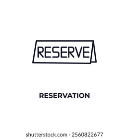 reservation outline icon. Linear vector from hotel concept. Thin line reservation icon isolated on white background