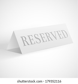 Reservation Sign - Vector Eps10