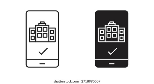 Reservation smartphone icon for mobile app, editable designs