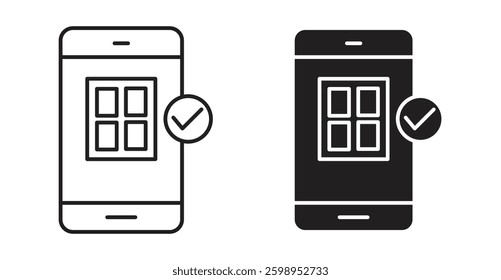 Reservation smartphone vector line icon illustration collection.