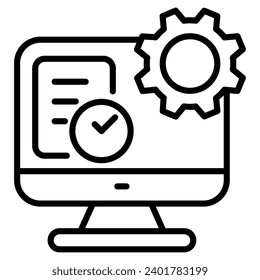 Reservation System Icon line vector illustration