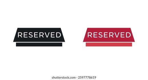 Reservation table colored icon set. Stock Vector