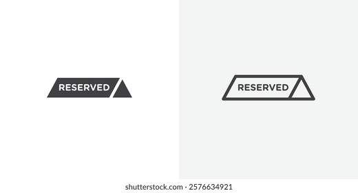 Reservation table icon set in black flat solid and outlined style.