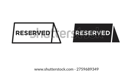 Reservation table icon set in flat and line style vectors