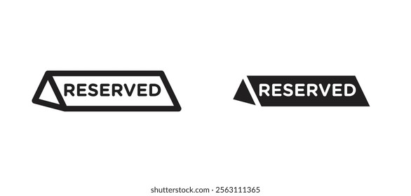 Reservation table icons in black line and filled versions