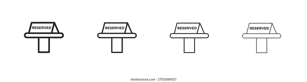 Reservation table icons symbol vector elements for infographic web