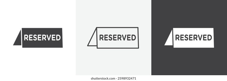 Reservation table icons in Thin line black color. flat simple vector symbols illustration.