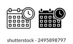 Reservation vector icon set in black color.