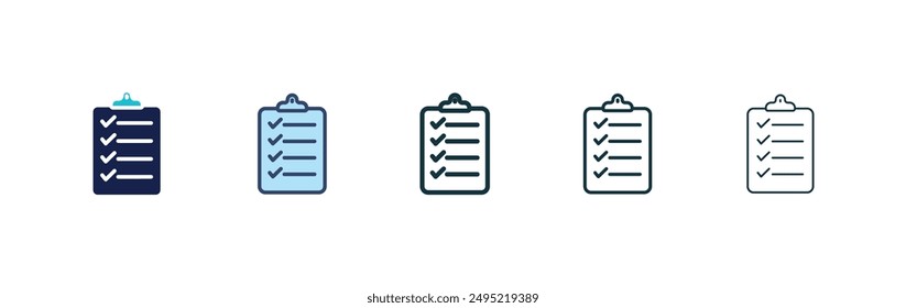 Reservation vector icon set black filled and outlined style.
