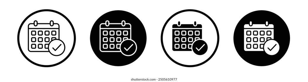 Reservation vector icon set black filled and outlined style.