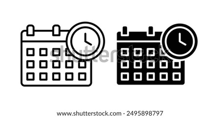 Reservation vector icon set in black color.