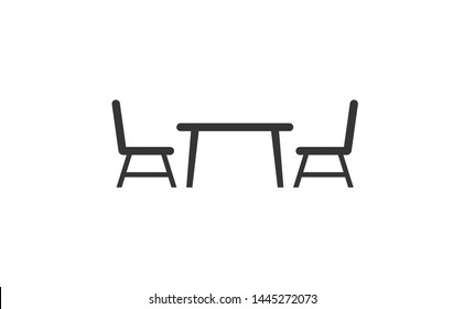 Reserve cafe or hotel icon with table and chair