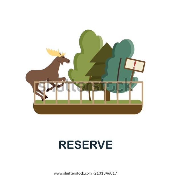 Reserve flat icon. Colored element sign from nature\
collection. Flat Reserve icon sign for web design, infographics and\
more.