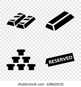 Reserve icons set. set of 4 reserve filled icons such as gold