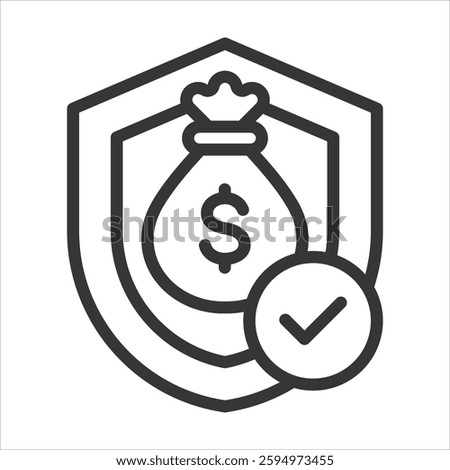 Reserve Outline Icon Vector Illustration