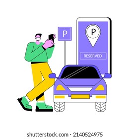 Reserve Parking Space For Curbside Pickup Abstract Concept Vector Illustration. Customer Walk In, Pickup Station, Customers Arrival, Keep Employees Safe, Small Business Abstract Metaphor.