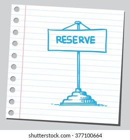 Reserve sign on stick
