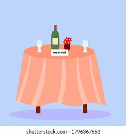 Reserve a table in a cafe, vector graphics