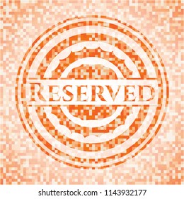 Reserved abstract orange mosaic emblem