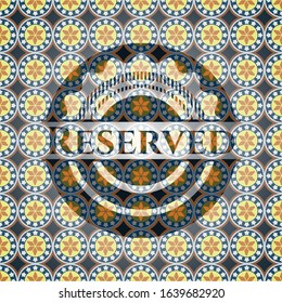 Reserved arabesque style emblem. arabic decoration.