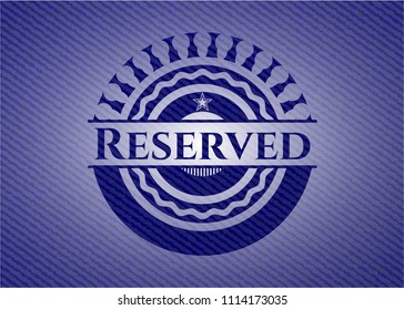 Reserved badge with denim texture