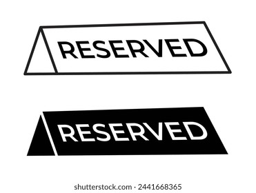 Reserved Dining and Private Seating Icons. Exclusive Meal Reservation and Room Booking Symbols.