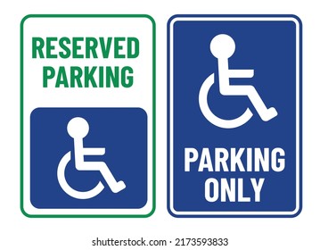 Vector de señal de la impresión de estacionamiento desactivado reservado