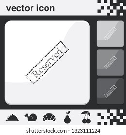 Reserved flat set of buttons vector icon.