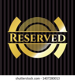 Reserved gold badge. Vector Illustration. Detailed.